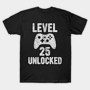 Cute Video 25th Birthday Level 25 T-Shirt